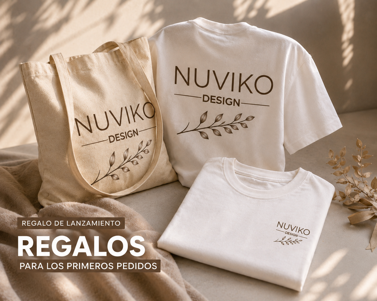 Regalo exclusivo de lanzamiento Nuviko — tote bag y camiseta