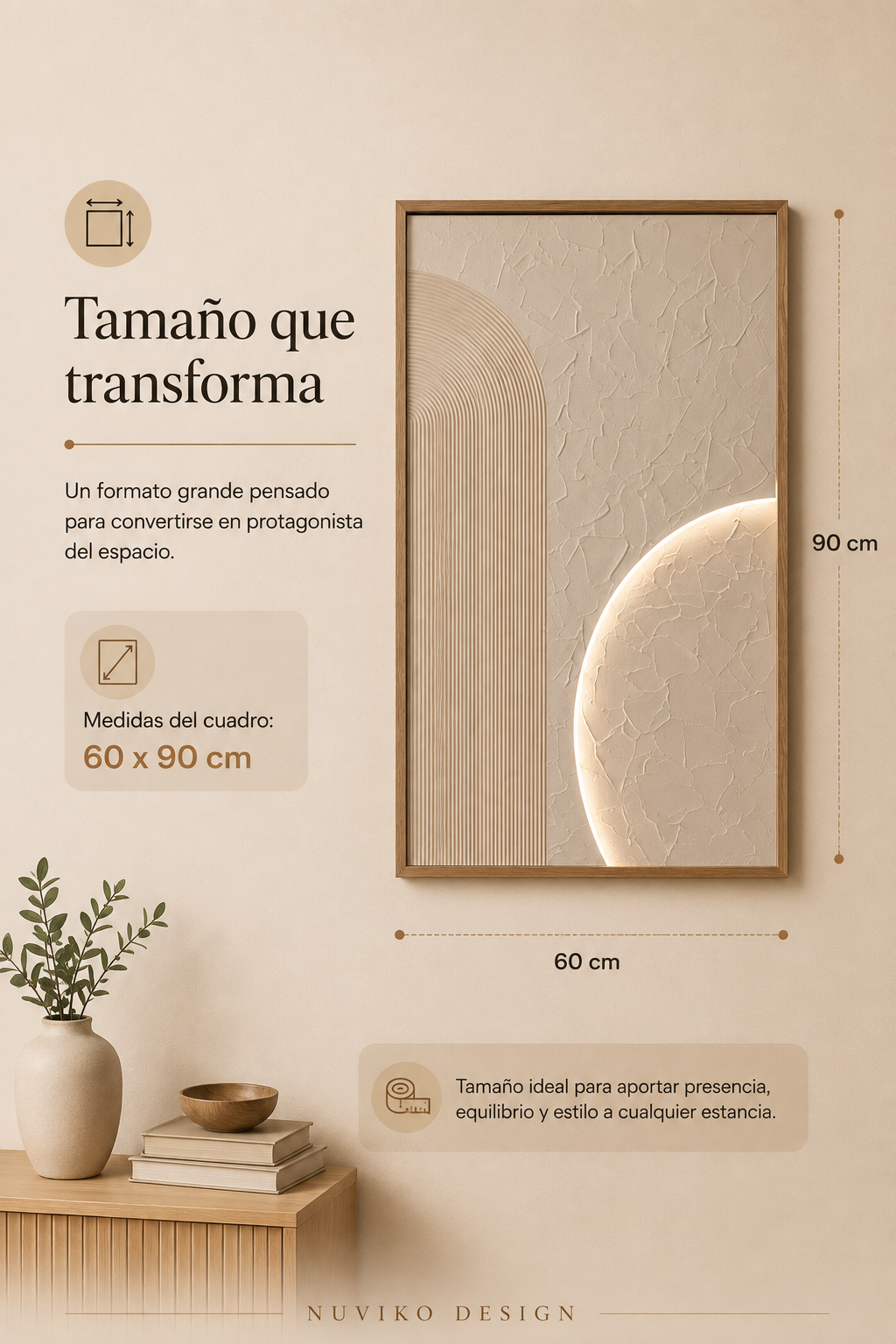 Nuviko Arqis / Cuadro LED minimalista de diseño 60x90 Cm - imagen 3